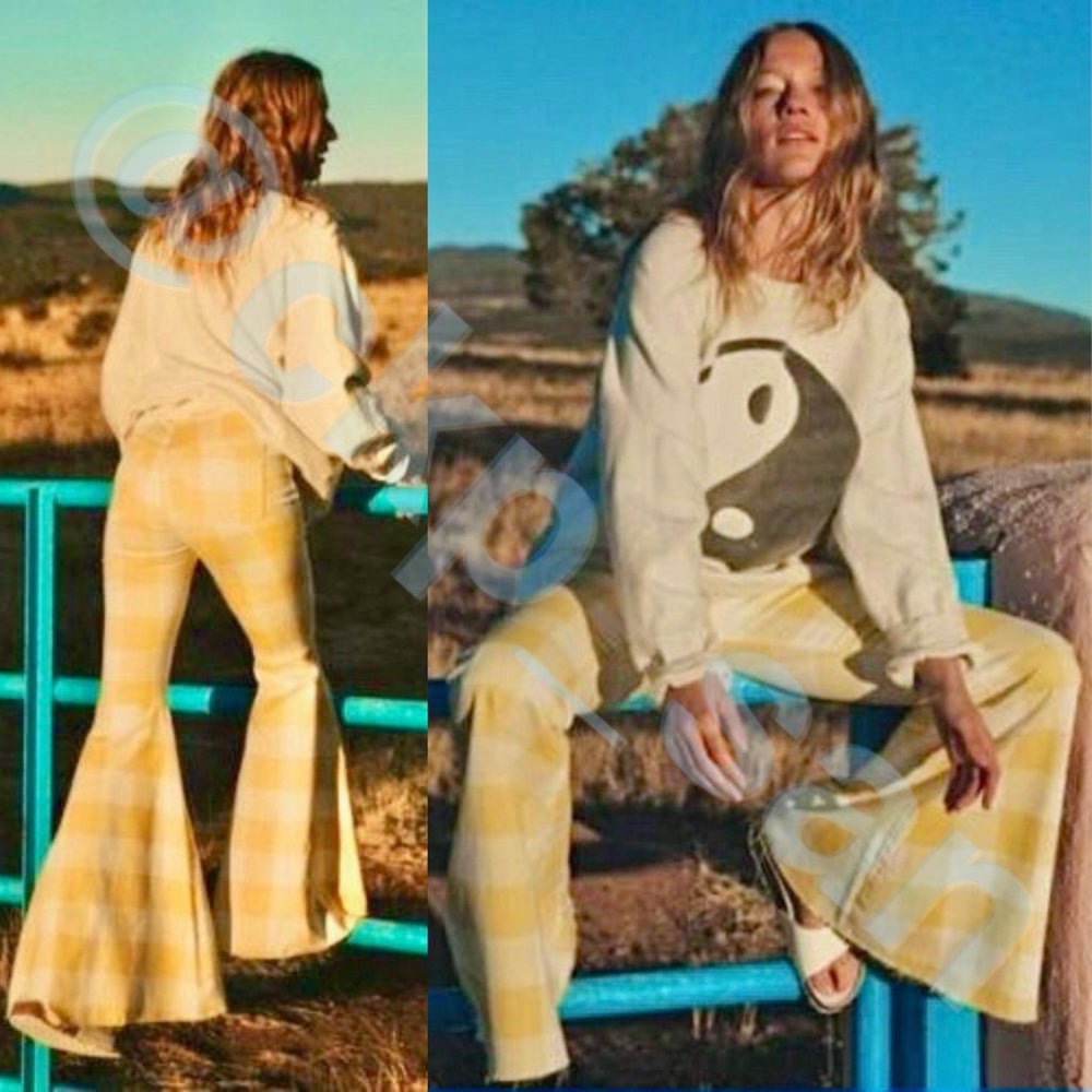 Free People Just Float On Printed Flare Jeans Sz 24 - Picture 3 of 14
